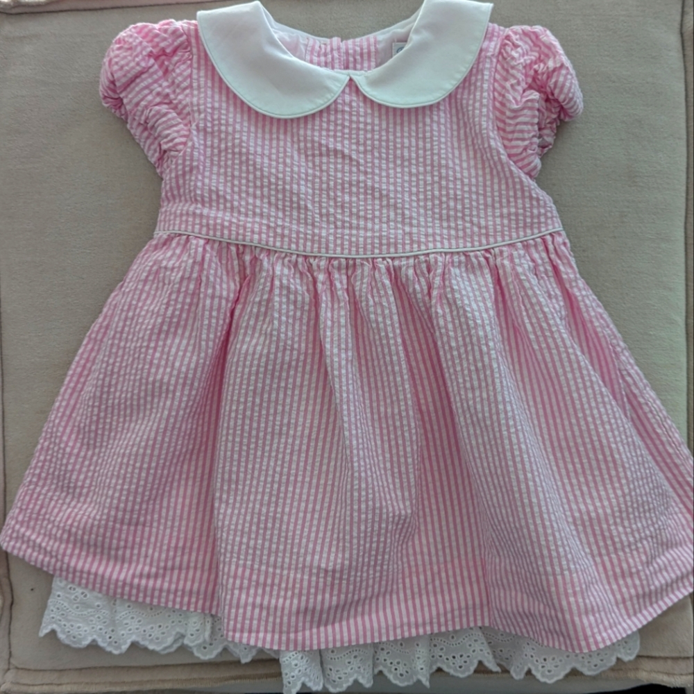 Ralph Lauren | Pink White Striped Special Occasion Summer Dress 6m EUC - Picture 3 of 7